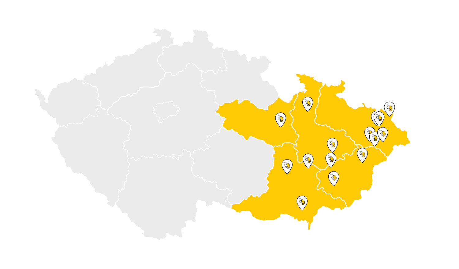 Mapa poboček